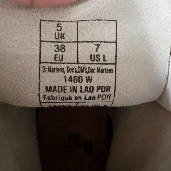 Dr. Martens 1460 Lace Up 8-Eye Combat Boots White Smooth Leather Womens US 7 - Picture 12 of 12